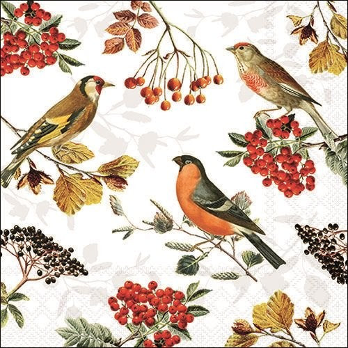 Servilletas decoradas Autumn Birds 20 uds.