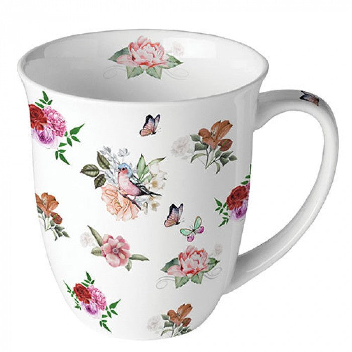 Taza de porcelana inglesa Charlotte White