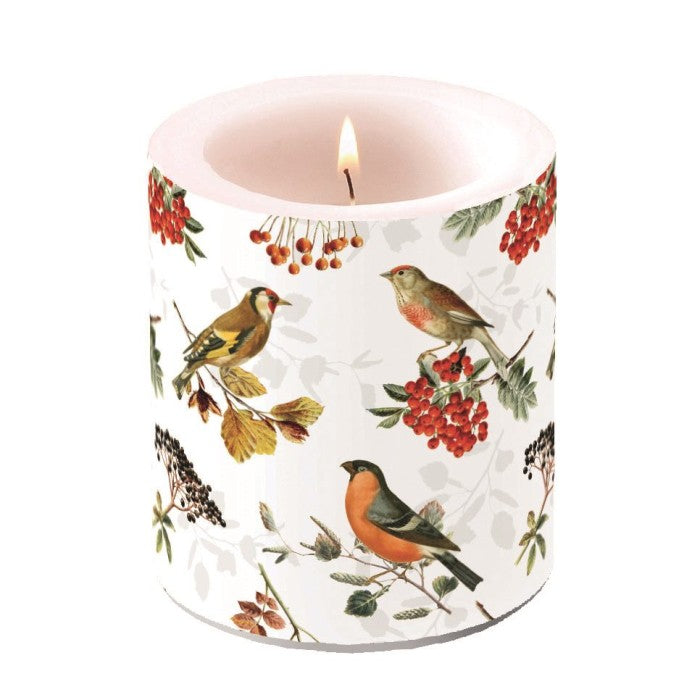Vela decorada Autumn Birds