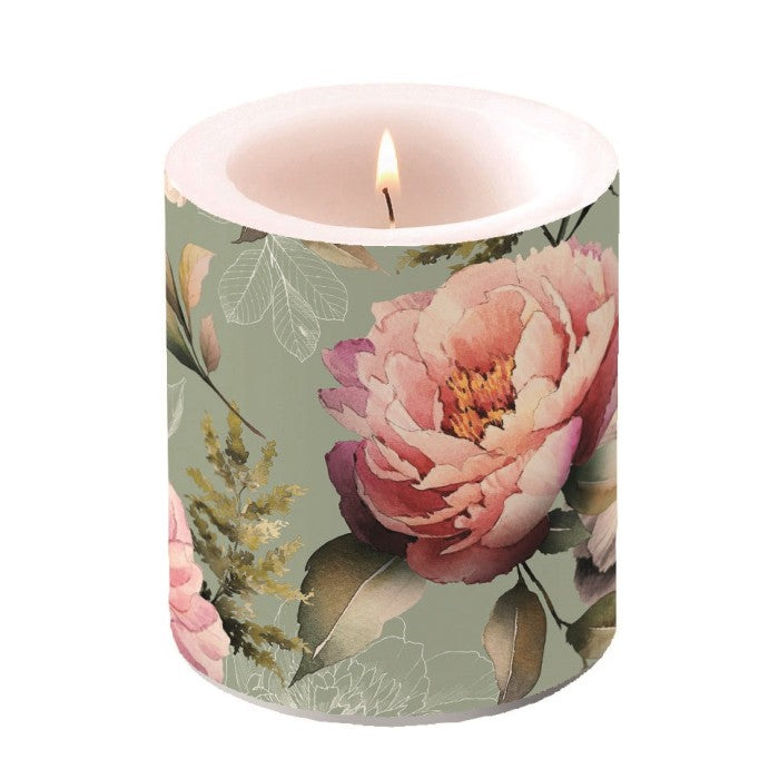 Vela decorada Peonies Composition