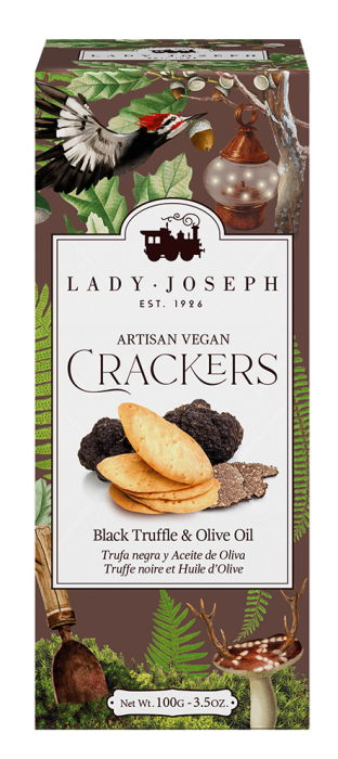 Crackers Trufa Negra y Aceite de Oliva Lady Joseph 100 gr. 14 uds.
