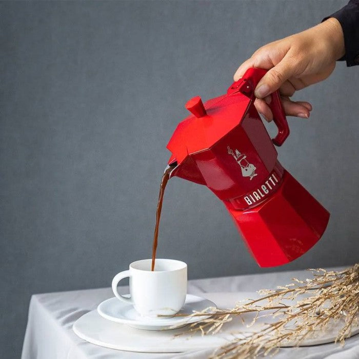 Cafetera Italiana Moka Express "Exclusive Red" 3 tazas