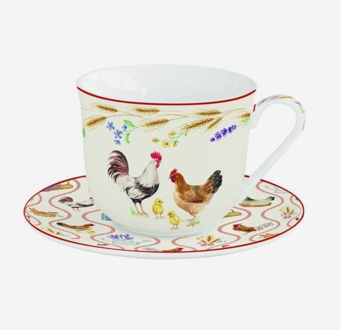 Taza desayuno con plato Clif Country 370 ml.