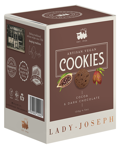 Cookies Cacao & Chocolate Negro Lady Joseph 130 gr. 12 uds.