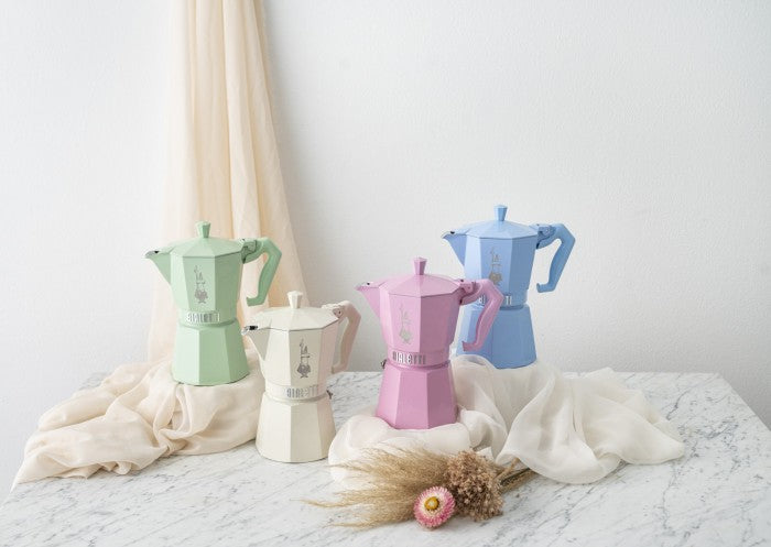 Cafetera Italiana Moka Express "Exclusive Cream" 3 tazas