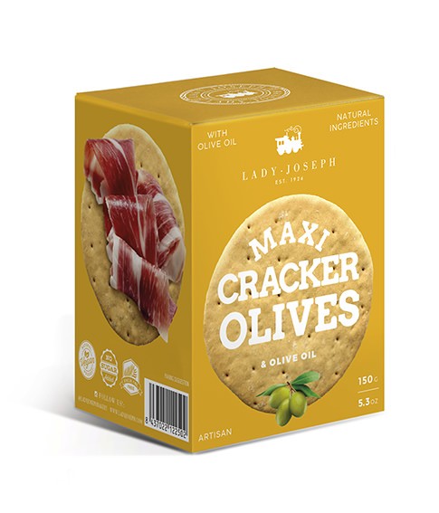 Maxi Crackers Olivas verdes Lady Joseph 150 gr. 12 uds.