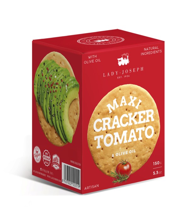 Maxi Crackers Tomate Lady Joseph 150 gr. 12 uds.