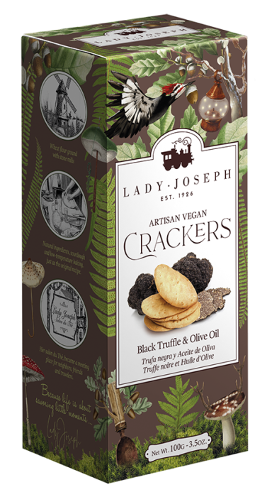 Crackers Trufa Negra y Aceite de Oliva Lady Joseph 100 gr. 14 uds.