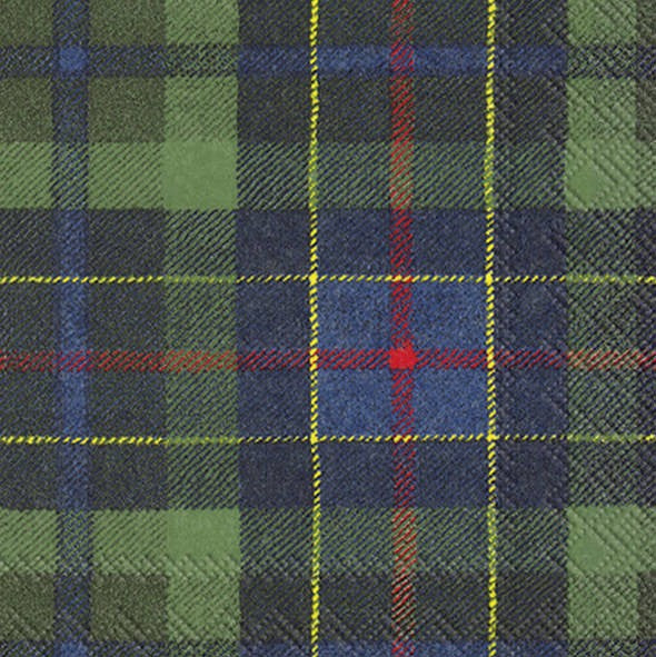 Servilletas decoradas Green Tartan tamaño cocktail 20 uds.