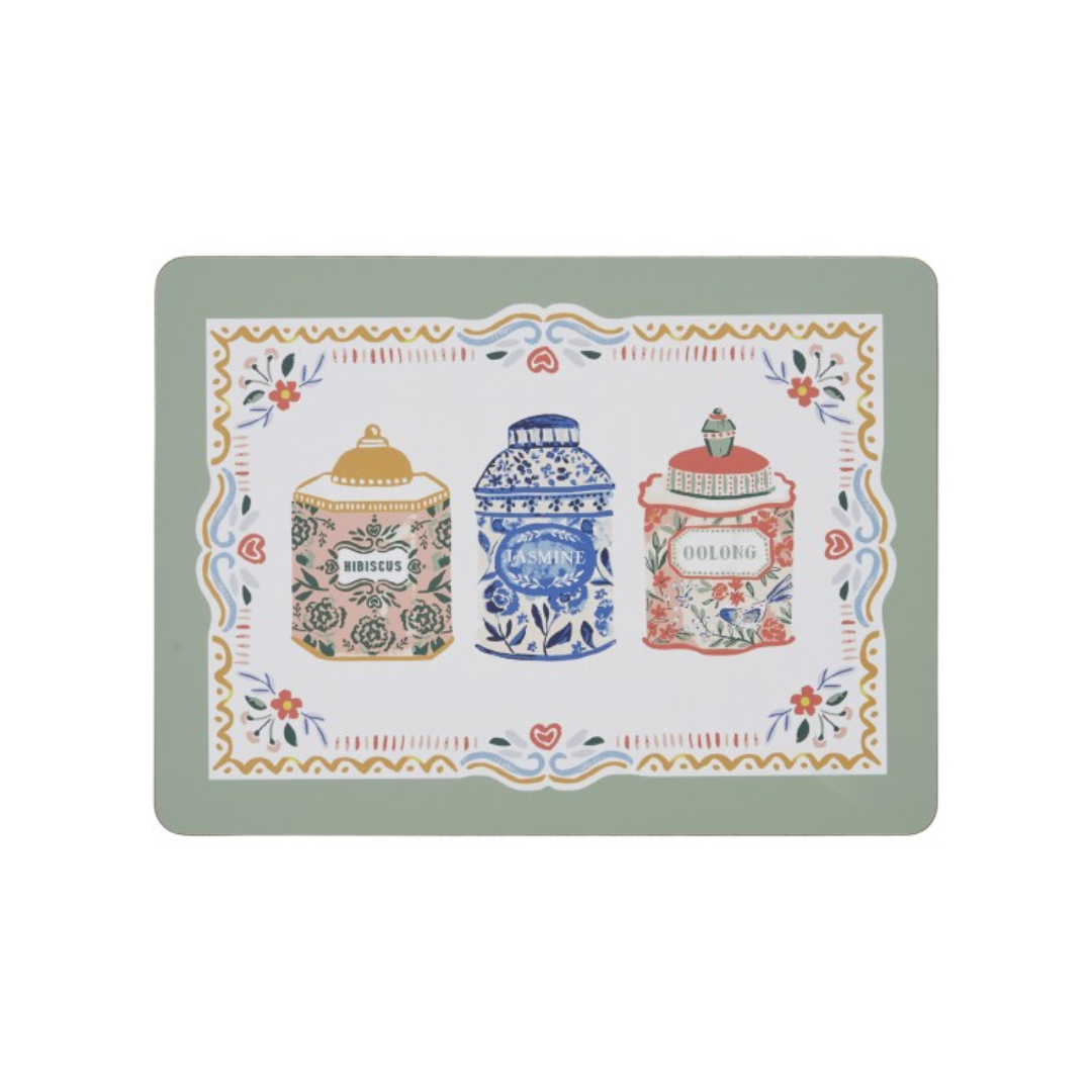 Mantel individual rígido Tea Tins
