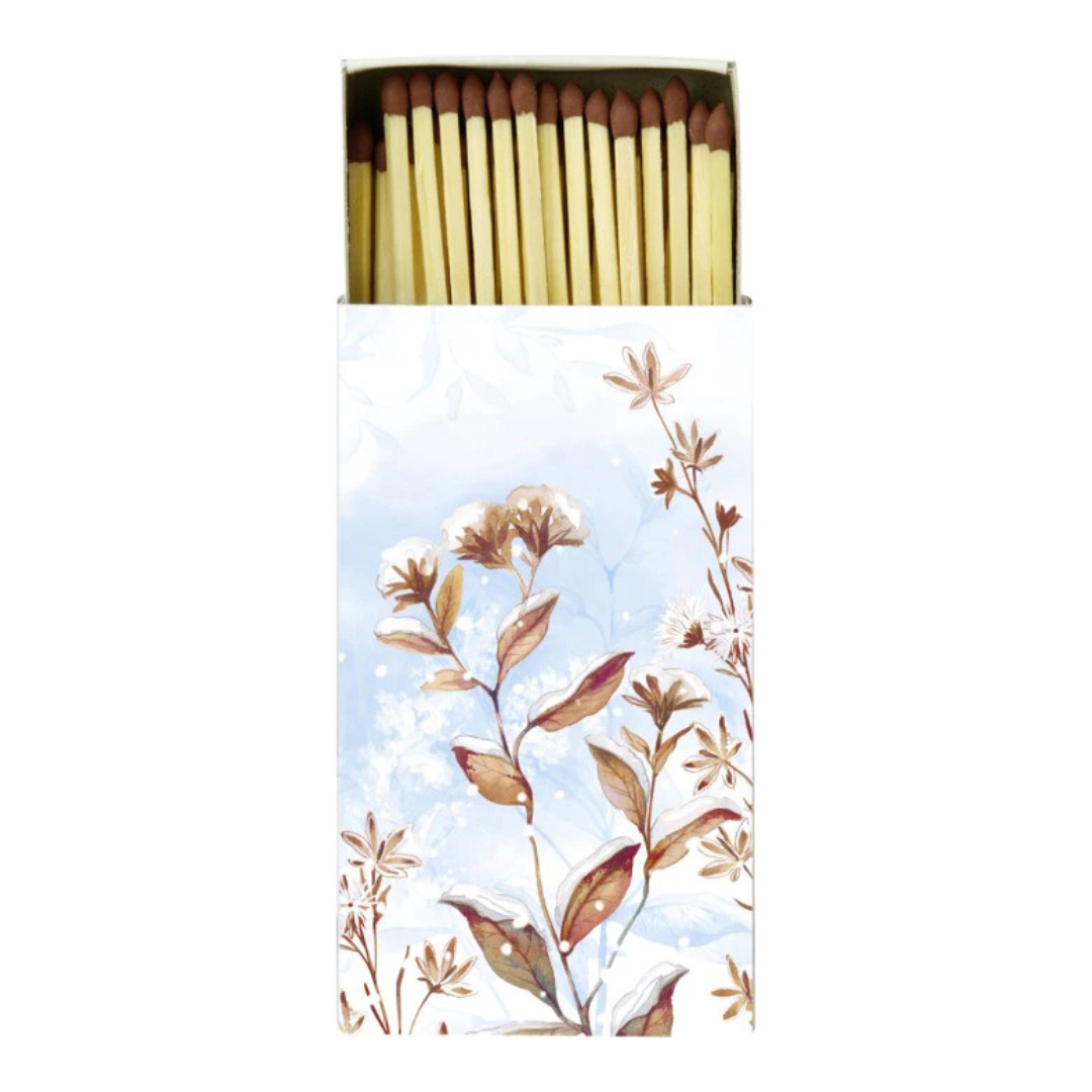 Caja de cerillas decorada Flores de Invierno
