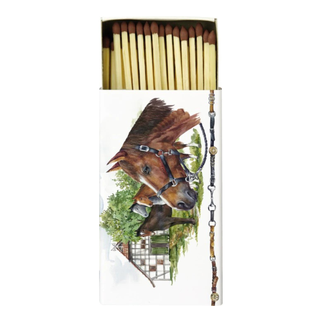 Caja de cerillas decorada Caballos
