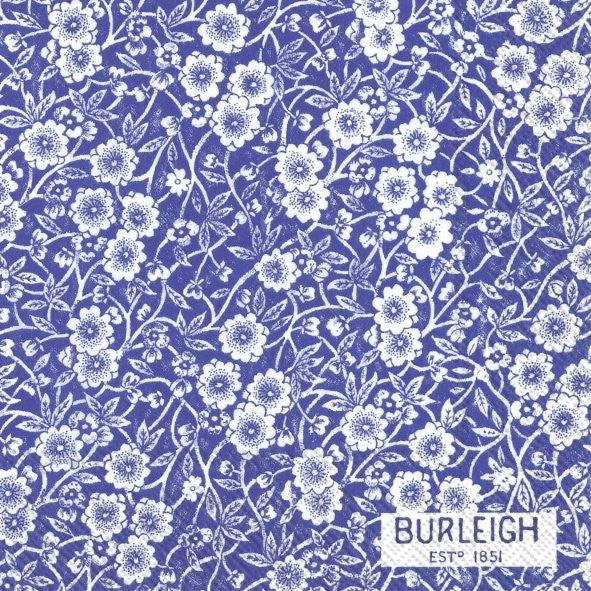 Servilletas decoradas Burleigh azul 20 uds.