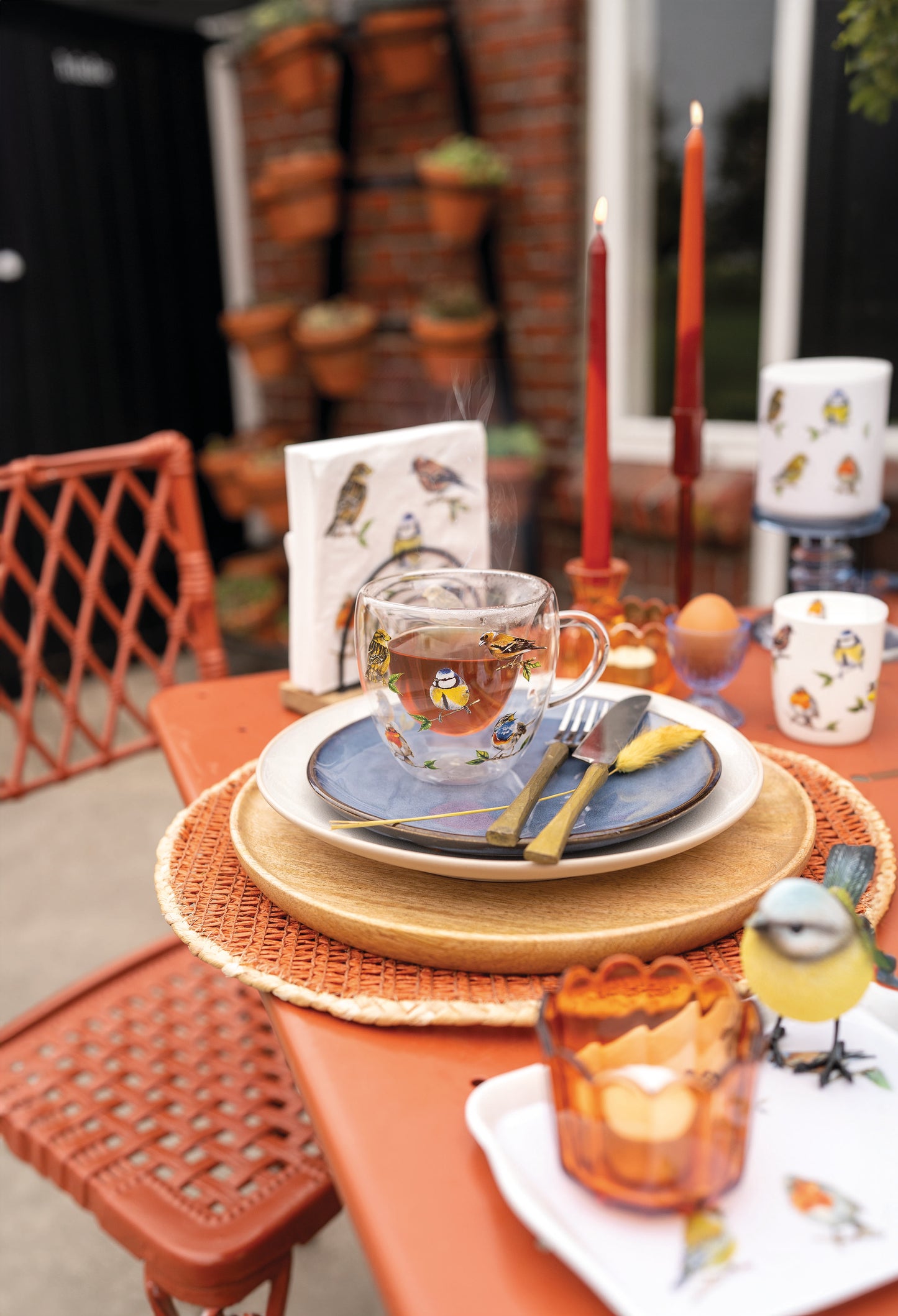 Taza de cristal de doble pared Bird Species