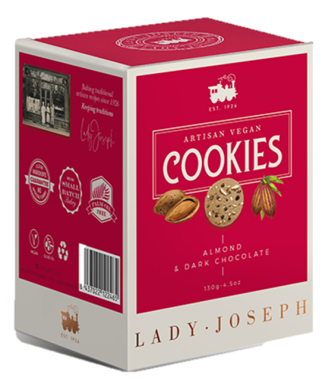 Cookies Almendra & Chocolate Lady Joseph 130 gr. 12 uds.