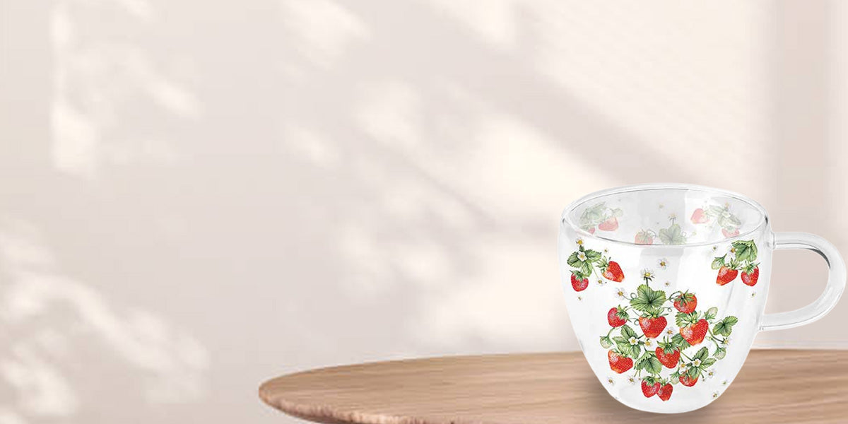 Tazas de cristal de doble pared estilo inglés