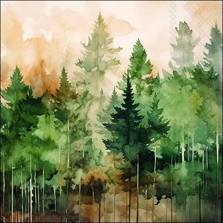 Servilletas decoradas Evergreen Trees 20 uds.