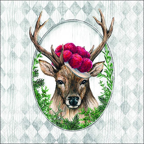 Servilletas decoradas Deer in frame 20 uds.