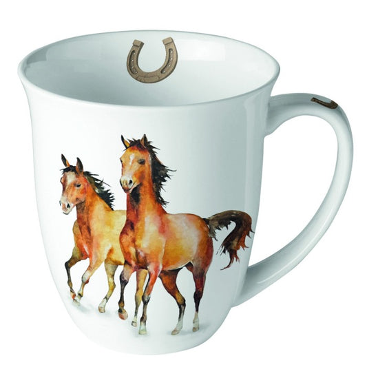 Mug de porcelana inglesa Wild Horses 400 ml.