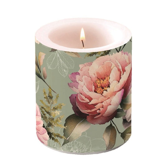 Vela decorada Peonies Composition