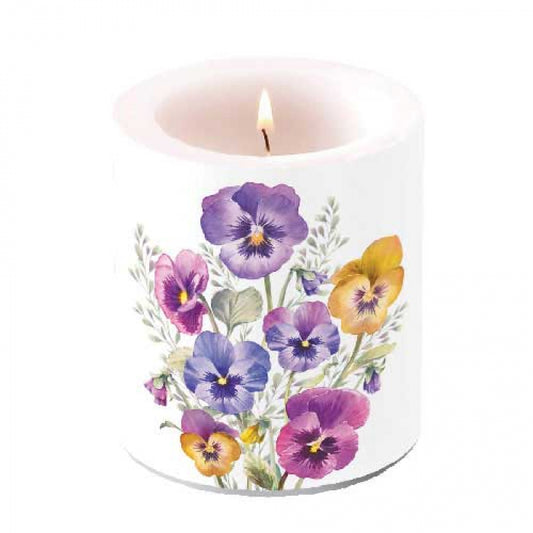 Vela decorada Pansies