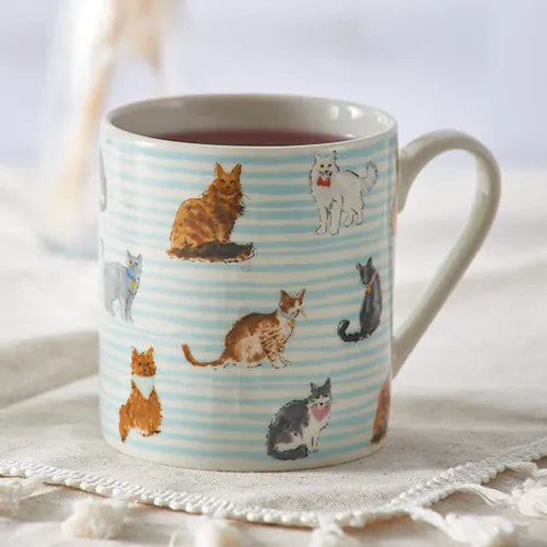 Taza de porcelana inglesa "Cat" de Price & Kensington 340 ml.