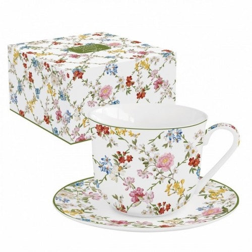 Taza desayuno con plato Garden Dreams 370 ml.