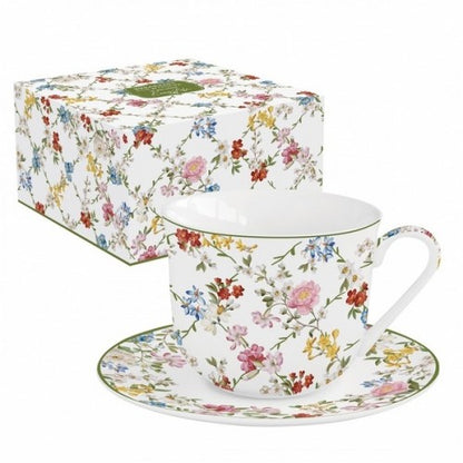 Taza desayuno con plato Garden Dreams 370 ml.