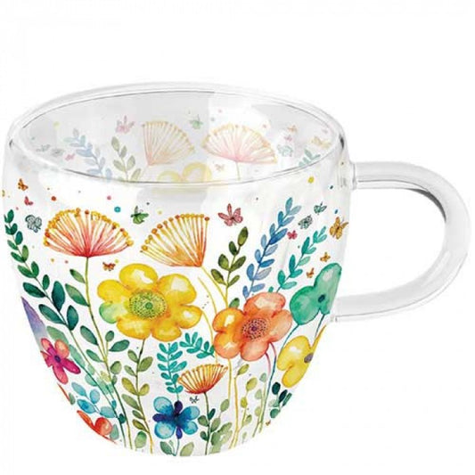 Taza de cristal de doble pared Vibrant Spring