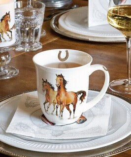 Mug de porcelana inglesa Wild Horses 400 ml.