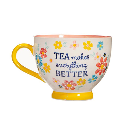 Taza de cerámica Folk Floral