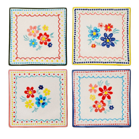Juego de 4 posavasos Folk Floral