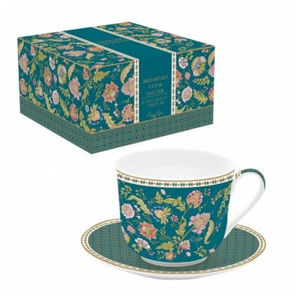 Taza desayuno de porcelana Orient Verde 400 ml.