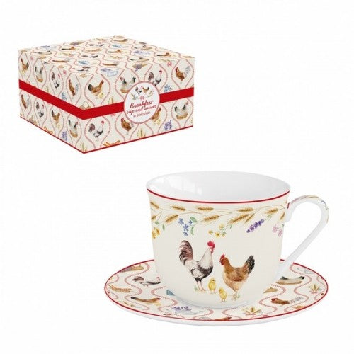 Taza desayuno con plato Clif Country 370 ml.