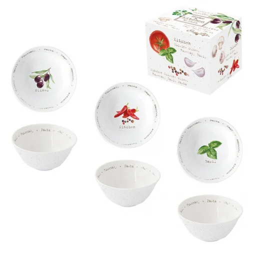 "Home & Kitchen" Juego de 3 boles de porcelana