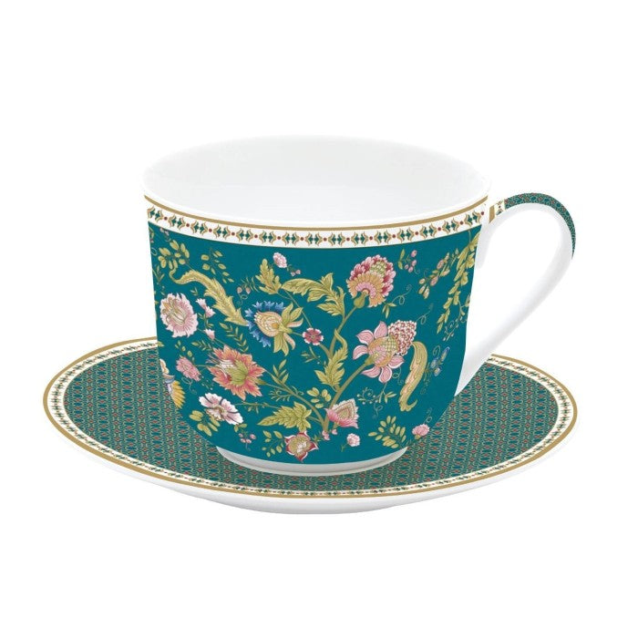 Taza desayuno de porcelana Orient Verde 400 ml.