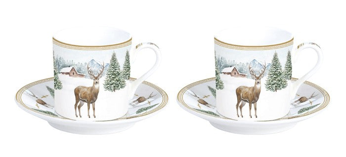 "White Forest" Juego de café 2 pocillos