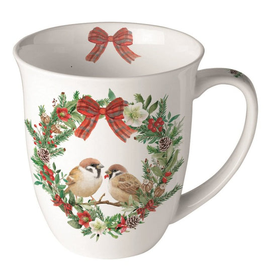 Taza de porcelana inglesa Sparrows in Wreath 400 ml.
