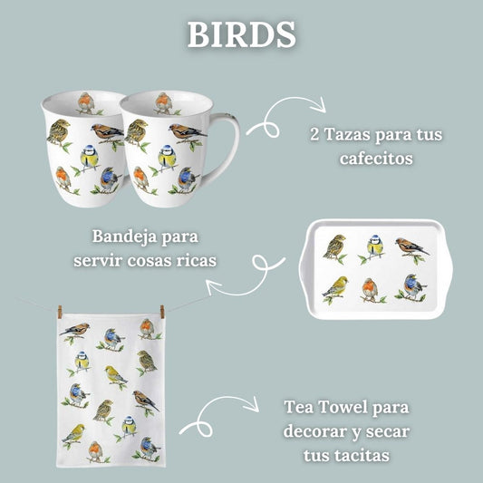 Cada Diseño Incluye: 2 Tazas + Bandeja Melamina + Tea Towel