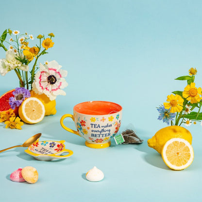 Taza de cerámica Folk Floral