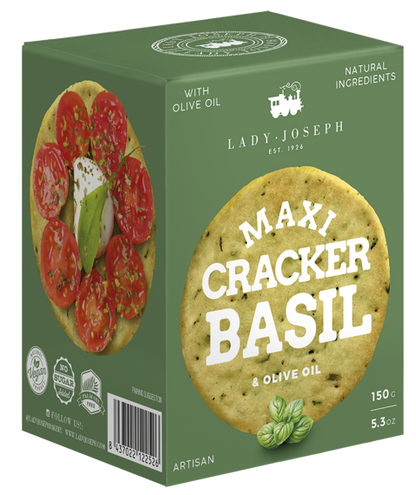 Maxi Crackers Albahaca Lady Joseph 150 gr. 12 uds.