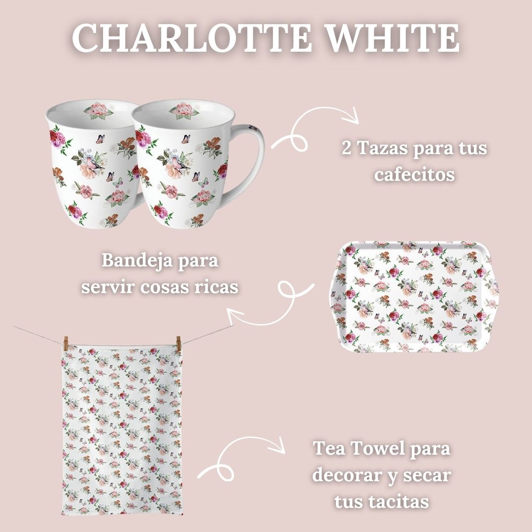 Cada Diseño Incluye: 2 Tazas + Bandeja Melamina + Tea Towel