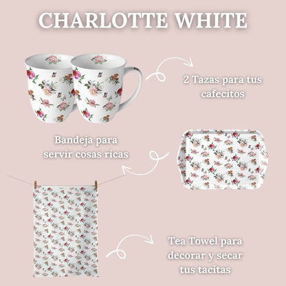 Cada Diseño Incluye: 2 Tazas + Bandeja Melamina + Tea Towel