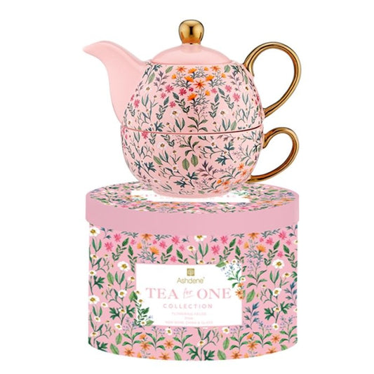 Tetera individual de porcelana inglesa  "Garden Party Pink"