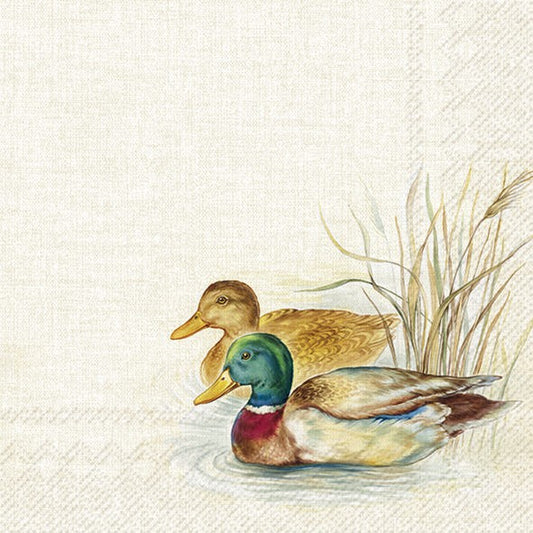 Servilletas decoradas Patos Salvajes tamaño cocktail 20 uds.