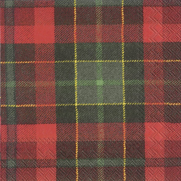 Servilletas decoradas Red Tartan tamaño cocktail 20 uds.