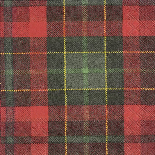 Servilletas decoradas Red Tartan tamaño cocktail 20 uds.