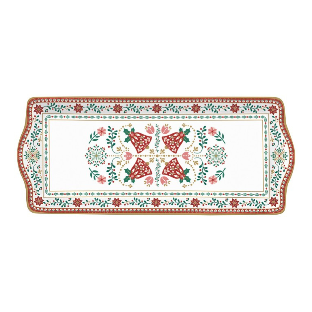 Fuente rectangular de porcelana inglesa 35x15 cm