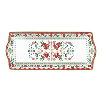 Fuente rectangular de porcelana inglesa 35x15 cm