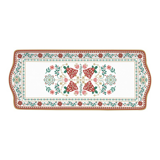 Fuente rectangular de porcelana inglesa 35x15 cm